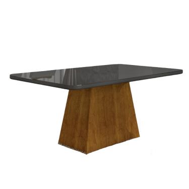 Imagem de Mesa de Jantar Slim Retangular Tampo MDF/Vidro 120cm Pampulha New Moveis Leifer