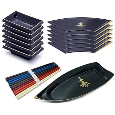 Imagem de Kit Japonês Oriental 6 Pessoas Sushi Sashimi Com Barco Sushi