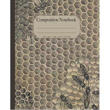 Imagem de Composition Notebook: Premium College ruled bee notebook. Vintage bumblebee honeycomb line art cover. Gift for bee lovers.