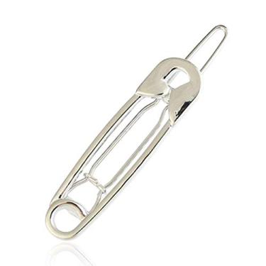 Imagem de 6 peças de presilhas de cabelo de prata em forma de pino de segurança em liga de cabelo em forma de presilha de cabelo, ferramenta de cabeleireiro acessórios de cabelo para mulheres e meninas