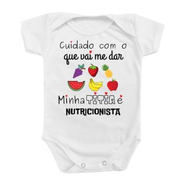 Imagem de Body Roupa De Bebê Titia Nutricionista Cuidado Divertido Tia - Use Jun