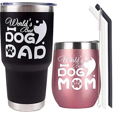 Imagem de Presentes de mãe de cachorro para mulheres, presentes de pai de cachorro para homens, presentes de natal, xícara de mãe de cachorro e pai, canecas de café de mãe de cachorro, copo de mãe de cachorro, presentes para amantes de cães, presentes para proprietários de amantes de cães, presentes de dia da