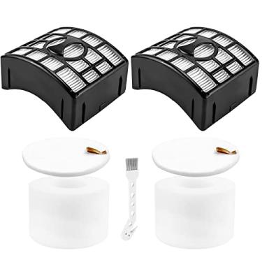 Imagem de Substituições de filtro para aspirador vertical Shark DuoClean Speed Lift-away NV770, NV771, UV700 N, substitui a peça XFF600, XHF600, 2 HEPA + 2 filtros de espuma e feltro + 1 escova de limpeza