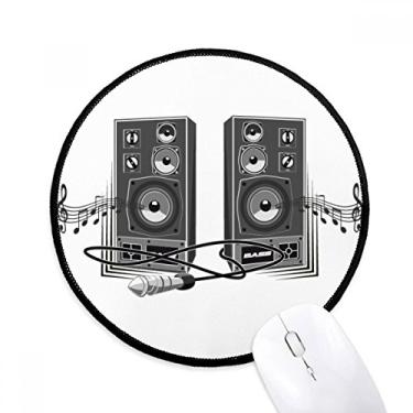 Imagem de DIYthinker Caixa de alto-falante de música padrão mouse pad desktop escritório tapete redondo para computador