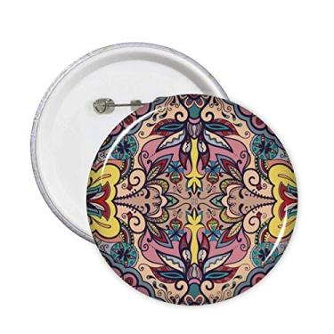 Imagem de Estilo Europeu Padrão Flores Folhas Alfinetes Emblema Botão Decoração Acessório 5 peças