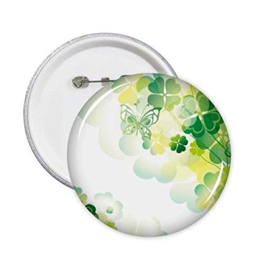 Imagem de Borboleta trevo de quatro folhas Dia de São Patrício Broche Emblema Botão Decoração Acessório 5 peças