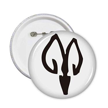 Imagem de Bones Inscriptions Broche de ovelha do zodíaco chinês Emblema de botão Decoração 5 peças