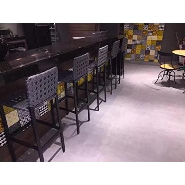 Imagem de Banqueta Alta Com Encosto Em Fibra Sintetica Para Cozinha