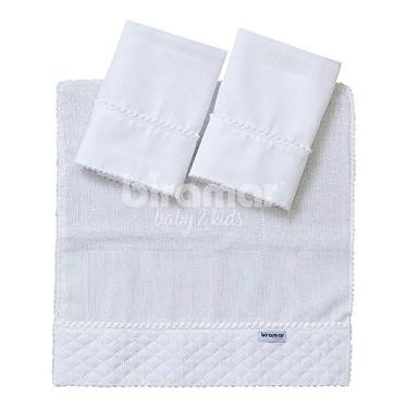 Imagem de Biramar Baby Boquinha Fralda Cremer 3 Peças Para Bebê Pompom Blanche Matelassado Branco