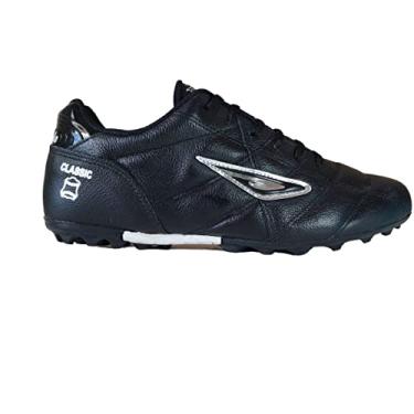 Imagem de Chuteira Society Diavolo Classic Em Couro Legítimo Cor:Preta;Gênero:Unissex;Tamanho:38