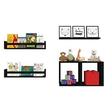 Imagem de Conjunto com 1 Nicho e 3 Prateleiras Trini Bramov Móveis Preto