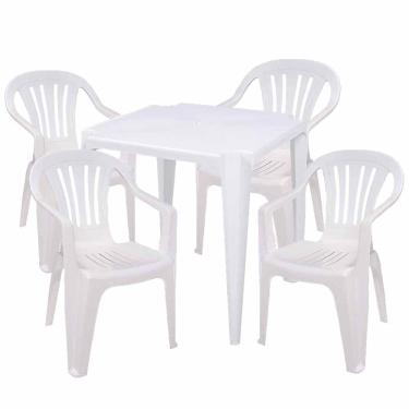 Imagem de Conjunto Mesa Plástica com 4 Cadeiras Bela Vista Mor 11067