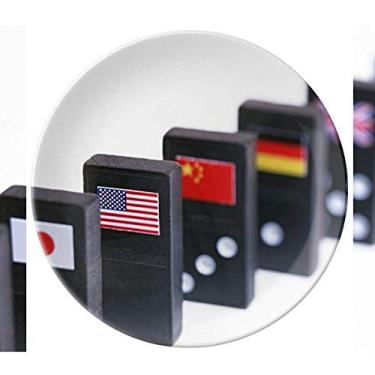 Imagem de Pai Gow Placa de jogos com bandeira de dados decorativa de porcelana Salver Prato de jantar