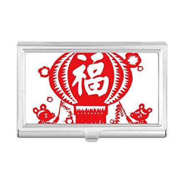 Imagem de Lantern Carteira de bolso com estampa de corte de papel vermelho chinês