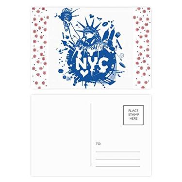 Imagem de Cartão postal da cidade de Nova York, EUA of Liberty, Natal Flor Celebração, Cartão postal Bênção