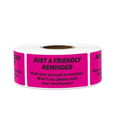 Imagem de Adesivos de conta de lembrete amigável com rótulos para faturamento de coleções vencidas (pais), Just a Friendly Reminder Account Overdue, 1 Roll