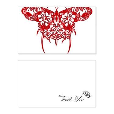 Imagem de Borboleta de pipa chinesa em vermelho cartão de agradecimento aniversário aniversário comemoração casamento agradecimento