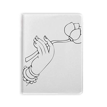 Imagem de Caderno de desenho de linha manual de lótus budista capa macia
