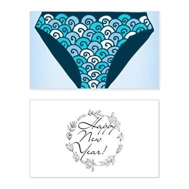 Imagem de Calção de banho azul estampa ilustração festival ano novo cartão felicitações Bless mensagem presente