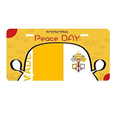 Imagem de DIYthinker Placa de licença Made in Vatican City Country Love Decoração de carro Dia da Paz