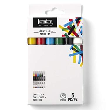 Imagem de Liquitex Conjunto de marcadores de tinta profissional, clássicos, primários sortidos, 1 Fl Oz (pacote com 6)
