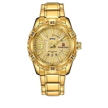 Imagem de Relógio masculino naviforce dourado com calendário
