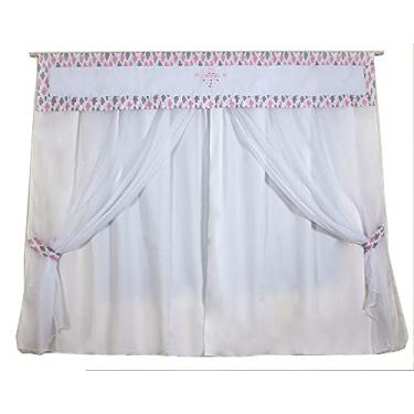 Imagem de Cortina Infantil de Bando com Voil - Chuva de Benção Rosa