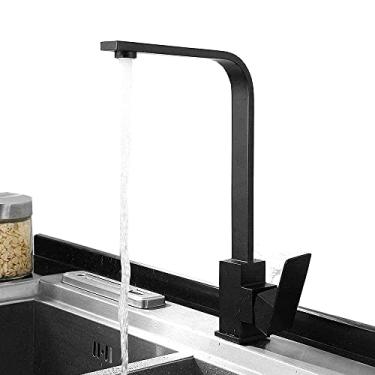 Imagem de Torneira Slim Gourmet de Cozinha Churrasqueira Lavabo Cor Preta Registro Monocomando Água Quente e Fria Misturador de Temperaturas + Mangueira