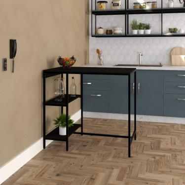 Imagem de Mesa Bistrô 100x60cm Active Yescasa Preto Onix/Preto