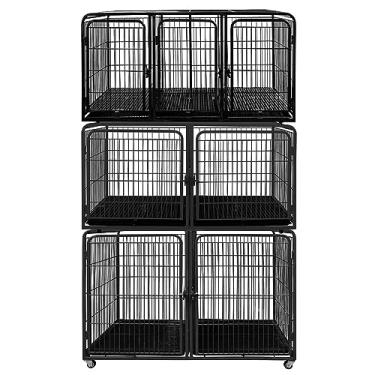 Imagem de Canil Gaiola Modular 7 Lugares Pet Shop Veterinária Preto