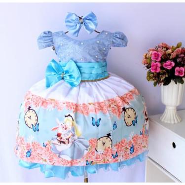 Imagem de Vestido Infantil Temático Alice E Tiara - Pingo De Gente Baby Kids