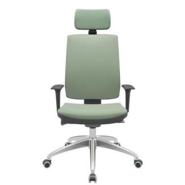Imagem de Cadeira Office Brizza Soft Vinil Verde Autocompensador Com Encosto Cab