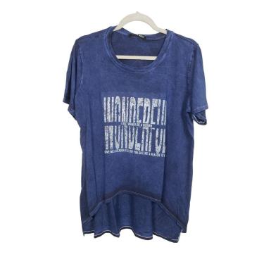 Imagem de Blusa T-shirt Mullet Feminina Wonderful Plock Rock Marmorizada com Plus Size-Feminino