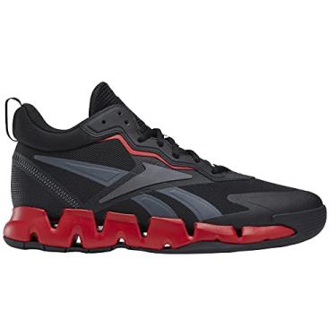 Imagem de Reebok Tênis de basquete masculino Zig Encore Cross Training, Preto/Vetor Vermelho/Cinza Puro, 38