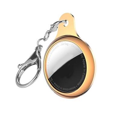 Imagem de Bestgift Capa de TPU, suporte portátil com rastreador Bluetooth com chaveiro compatível com AirTags Rose Gold