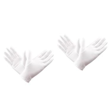 Imagem de DOITOOL 6 Pares luvas borboletas brancas para artesanato luva de exame de algodão cunha de esponjas de maquiagem luva hospitalar Primavera e verão curto spa mulheres branco