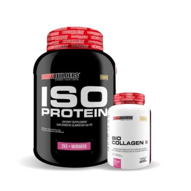 Imagem de Kit Iso Protein 2kg + Bio Collagen 200g - BODYBUILDERS (Médio, Morango)