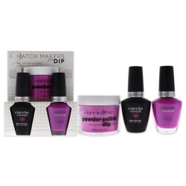 Imagem de Cuccio Color Matchmakers Plus Nail Dip – Mani-Pedi combinando com coordenação impecável – Um esmalte de gel de verniz colorido na mesma cor – ilimitado – grande – kit de 3 peças