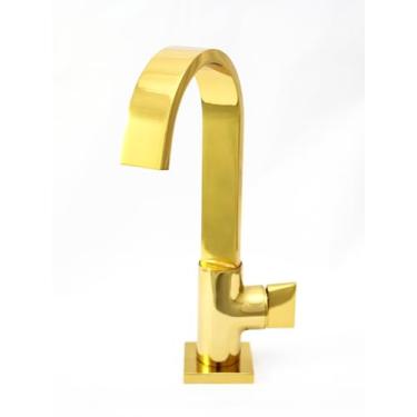 Imagem de Torneira Lavatorio e Lavabo Mesa 1/4 De Volta Dourado Samer