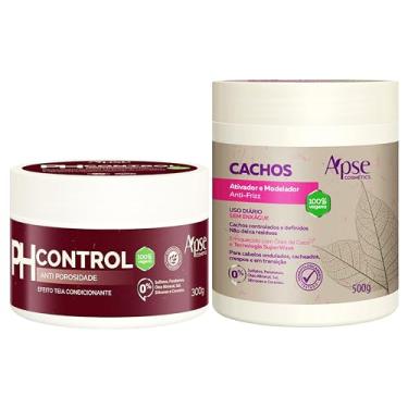 Imagem de Kit Marcara Ph Control 300g Antiporosidade e Ativador De Cachos Apse 500g Beleza dos cacho No Poo Low Poo