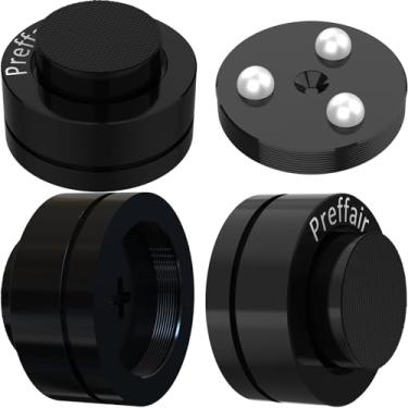 Imagem de Preffair 4 peças toca-discos antivibração isolamento pés alto-falantes pés isoladores subwoofer amortecedor de choque almofadas cone alto-falante com contas de cerâmica para gravador DAC, amplificador