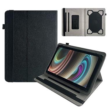 Imagem de Transwon Capa universal para TCL TAB 10 NXTPAPER 5G/REVVL TAB 2 10.1/ Evermyth Everyuth 25.4 cm Tablet/Tablet Hotwav/para Hyundai Koral 10W3/Callsky 10.1/ SKYEGG K11/TABWEE T90 W90 - Preto