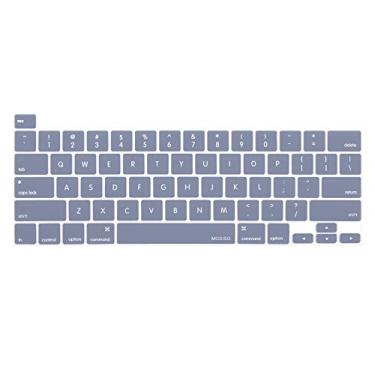 Imagem de Capa de teclado MOSISO compatível com MacBook Pro 2020 13 polegadas A2338 M1 A2289 A2251 e MacBook Pro 2019 de 16 polegadas A2141 com Touch ID e tela Retina, película protetora de silicone, cinza lavanda