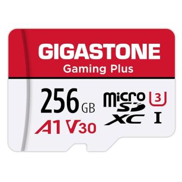 Imagem de Cartão micro SD de 256 GB da GIGASTONE, Gaming Plus, cartão de memória MicroSDXC para Nintendo, Wyze, GoPro, Dash Cam, câmera de segurança, gravação de vídeo 4K, UHS-I A1 U3 V30 C10, até 100 MB/s, com