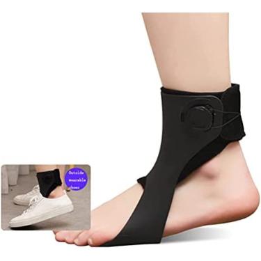 Imagem de Órtese de queda de pé, suporte de tala de órtese de tornozelo AFO ajustável, corretor de cinta de queda de pé para melhor marcha de caminhada, alívio da dor e pressão, direita, L