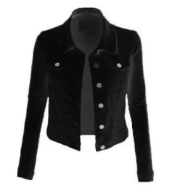 Imagem de Jaqueta Jeans Feminina Preta Outono e Inverno - Abafarto-Feminino