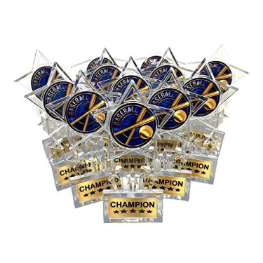 Imagem de Medalhas Expressas 6,5 polegadas Clear Acrylic Star Baseball Champion Trophy Awards (pacote com 12)