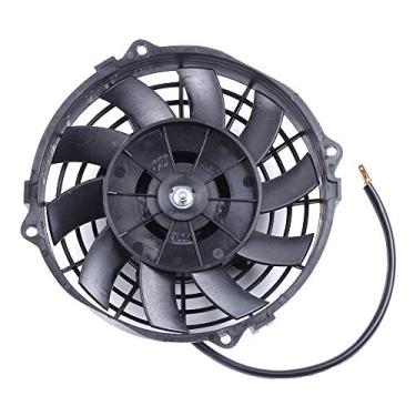 Imagem de SCITOO Ventilador de resfriamento universal fino de 18 cm para radiador push pull elétrico 12 V kit de montagem plástico preto