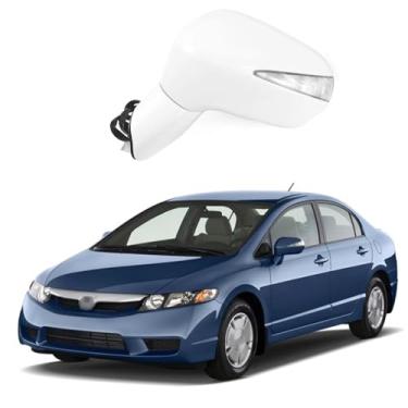 Imagem de Conjunto de espelho lateral do motorista adequado para Honda CIVIC 2006 2007 2008 2009 2010 2011 HONDA CIVIC ajuste de lente de substituição do espelho retrovisor do carro, luz de direção LED,