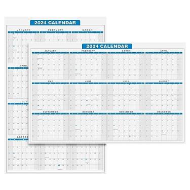 Imagem de Calendário de mesa completo 2022 - 28 x 43 cm, tamanho grande, 12 meses, reversível vertical/horizontal - impresso em papelão grosso e durável de 36 kg (216 GSM) - 2 por pacote